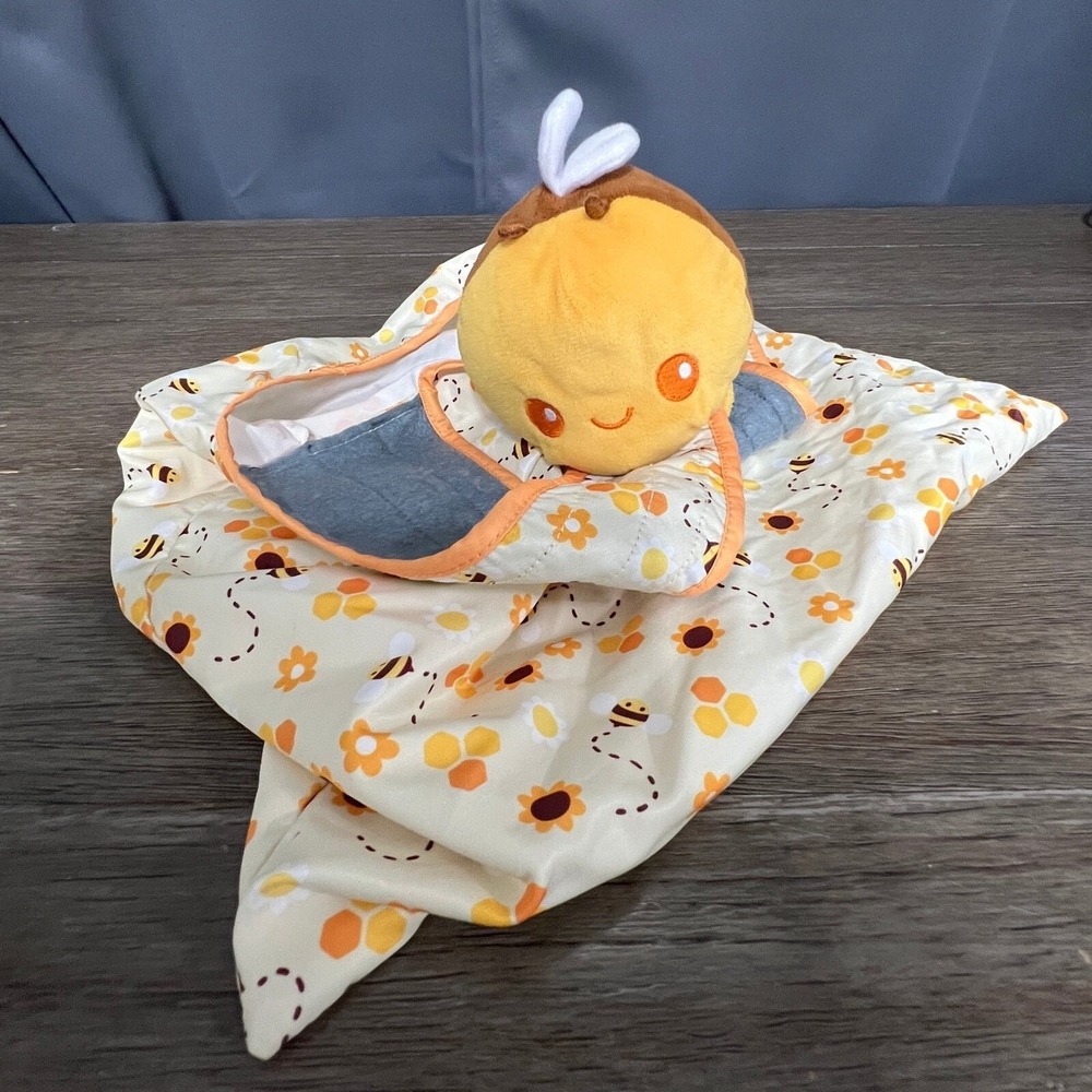 TeeTurtle‎ Bee Lovey Security Blanket Plush Stuffed Animal Toy Baby Kids